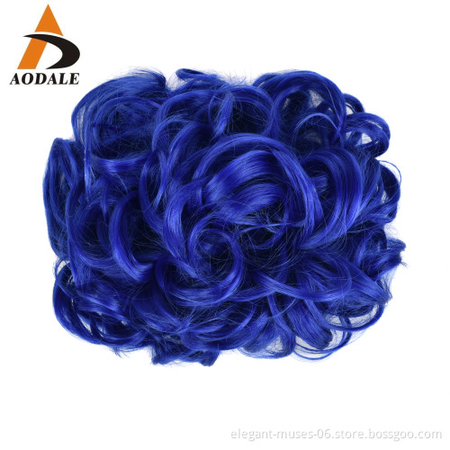 High Quality Fashion Heat Resistant Bun Afro messy kinky curly Synthetic extension wigs clip ponytail Scrunchies Chignon hair